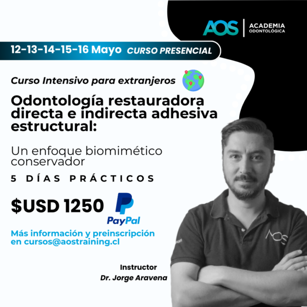 12-13-14-15-16 de mayo 2025.| Curso Intensivo para extranjeros 5 días prácticos: Odontología restauradora directa e indirecta adhesiva estructural: Un enfoque biomimético conservador.